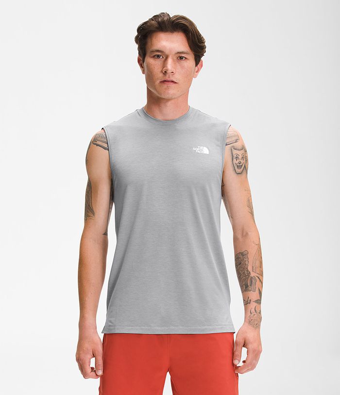 The North Face T-Shirts Heren Wander Sleeveless JUNS17243 - Grijs